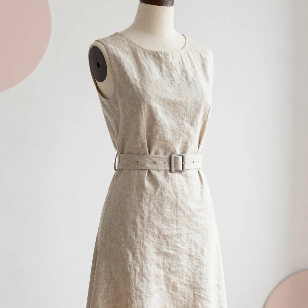 Vestido Godê em Linho com Cinto