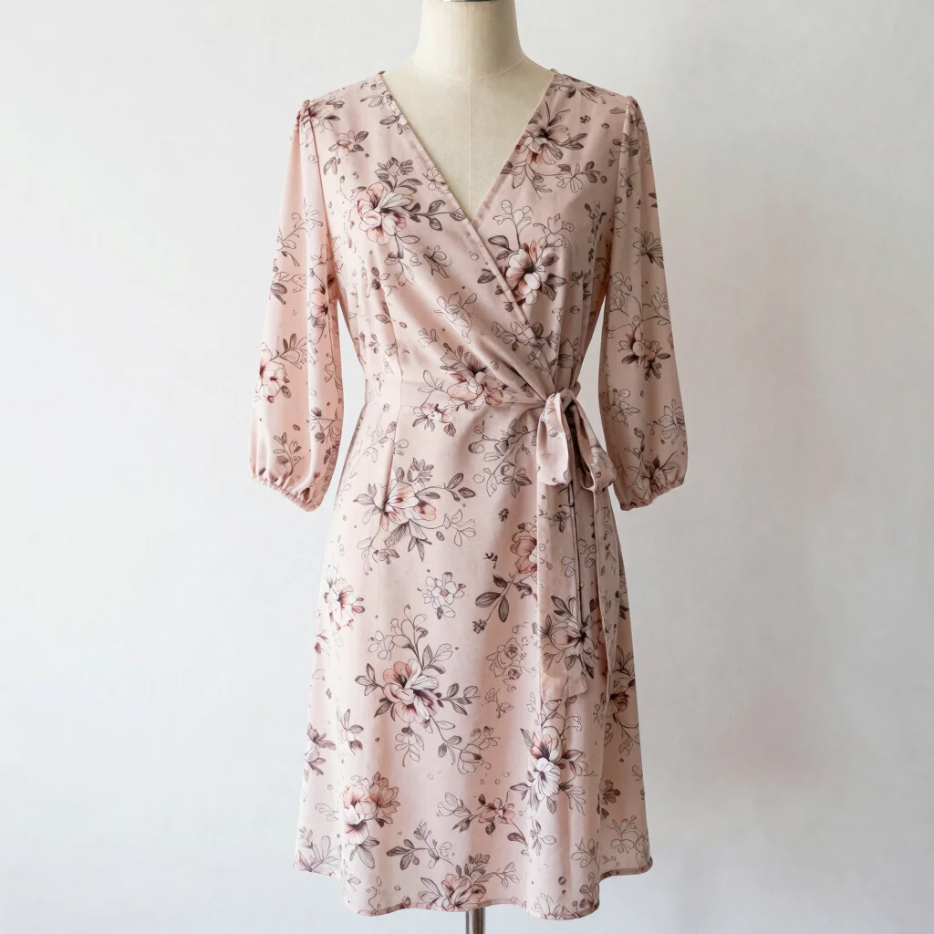 Vestido Floral Transpassado Midi